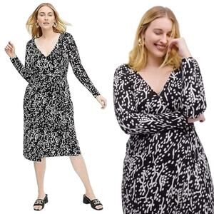 Diane Von Furstenberg X Target Midi Wrap Dress Sea Spots Black White Womens M